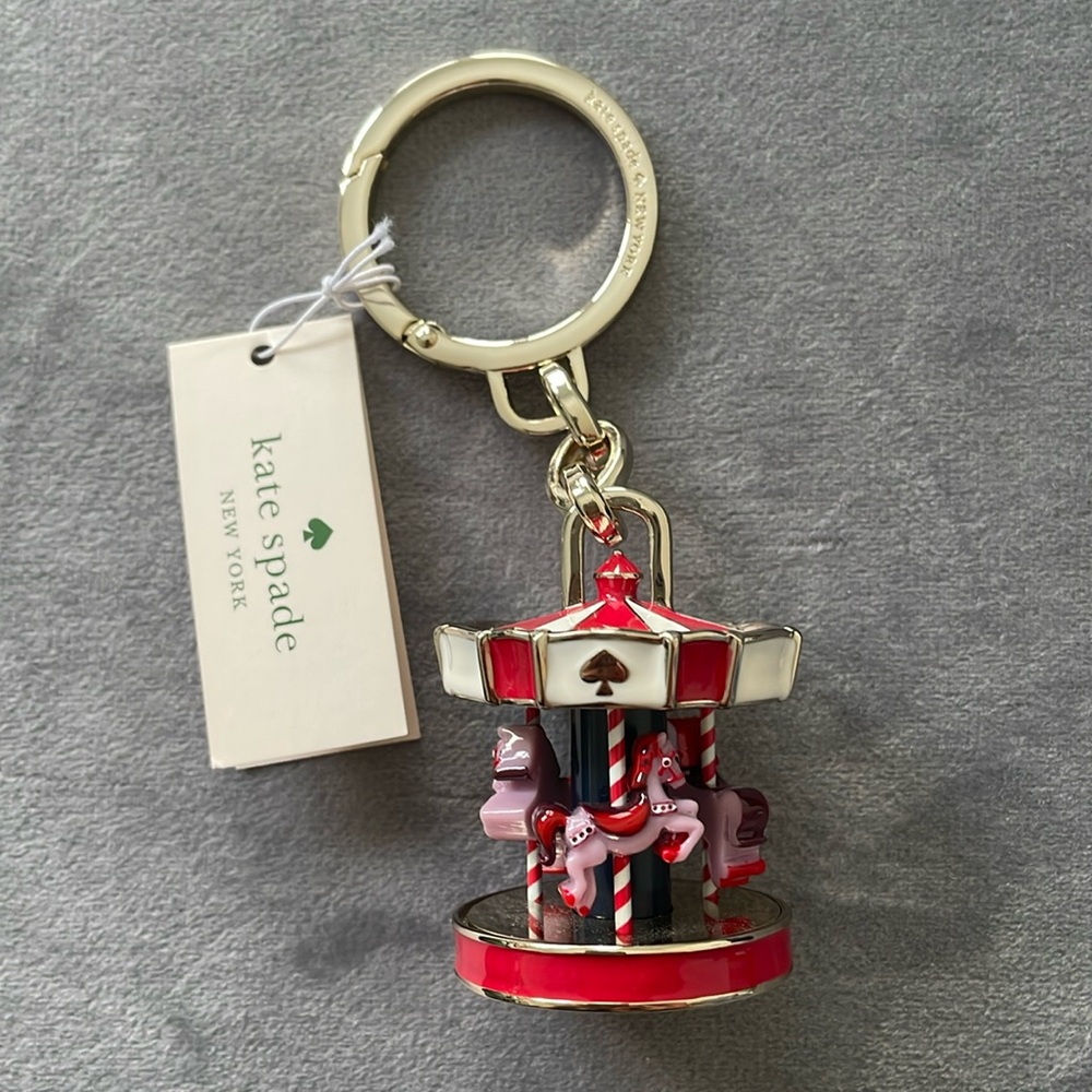 NWT Kate Spade Winter Wonders Carousel Keychain